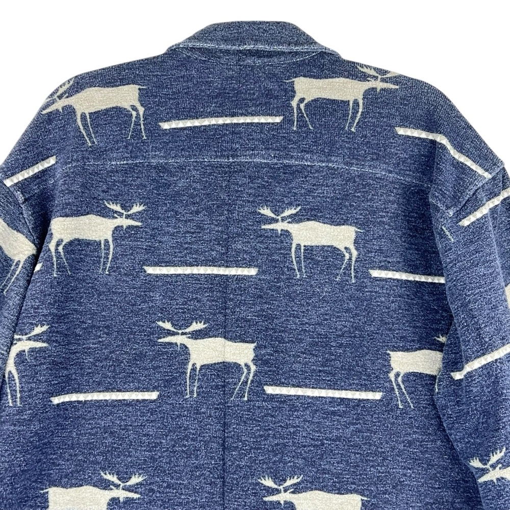 Vintage American Eagle Flannel Moose Shirt L 80s 90s USA Blue Outdoorsy Preppy - Picture 7 of 11
